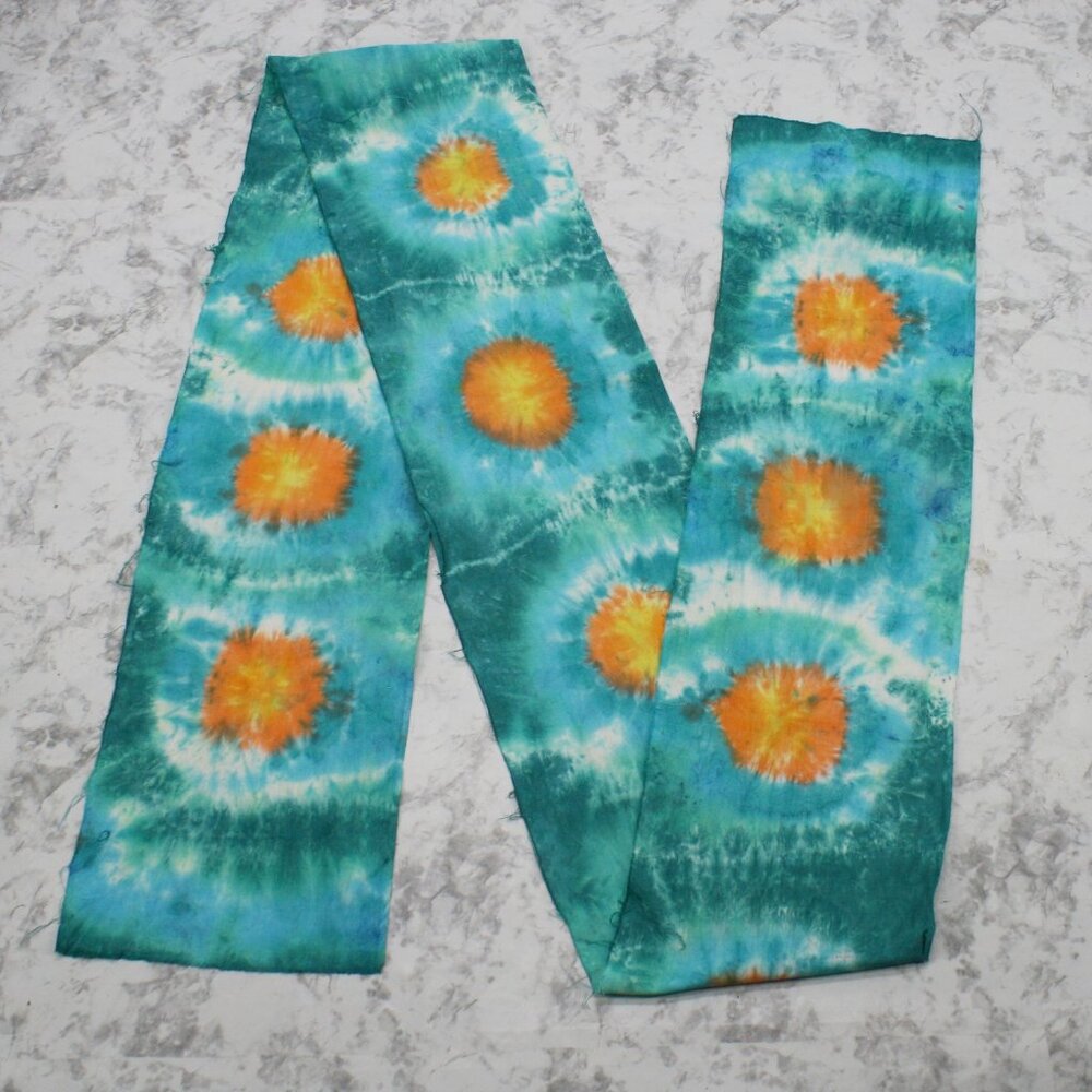 FABRIC - #1278 - Cotton - Handmade Tie Dye Abstract Boho Sun Starburst 11 x 120